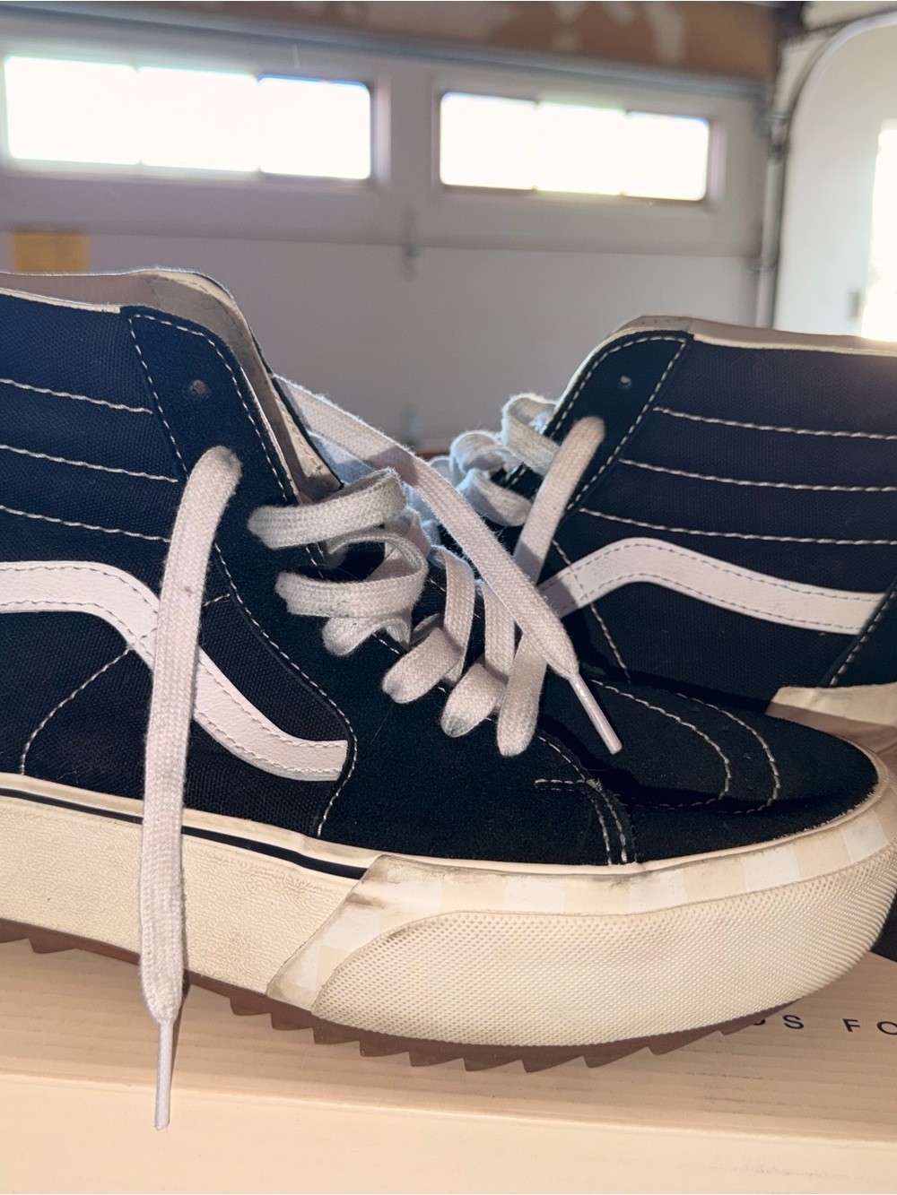Vans Black and White High-Top Sneakers
